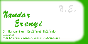 nandor erenyi business card